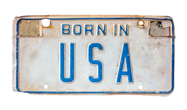 Born In USA License Plate stock photo