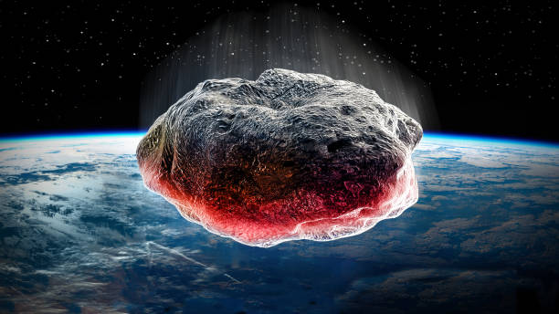 istock Asteroid moving trough the earth 842153512