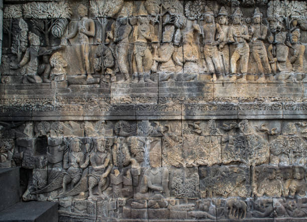 istock Borobudur Temple Relief, at Borobudur Temple Magelang Central Java Indonesia 842156510