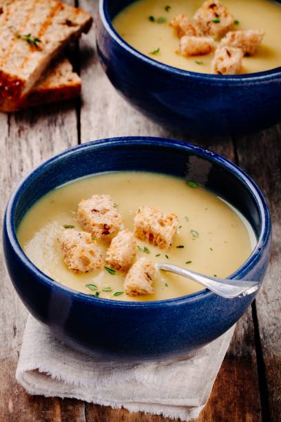 istock homemade cream soup with croutons 842163810