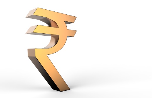 Indian Rupee Sign Symbol, 3d render