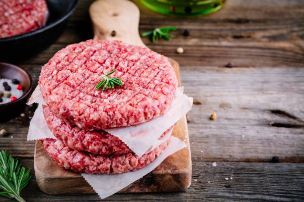istock Raw ground beef meat burger steak cutlets 842169844