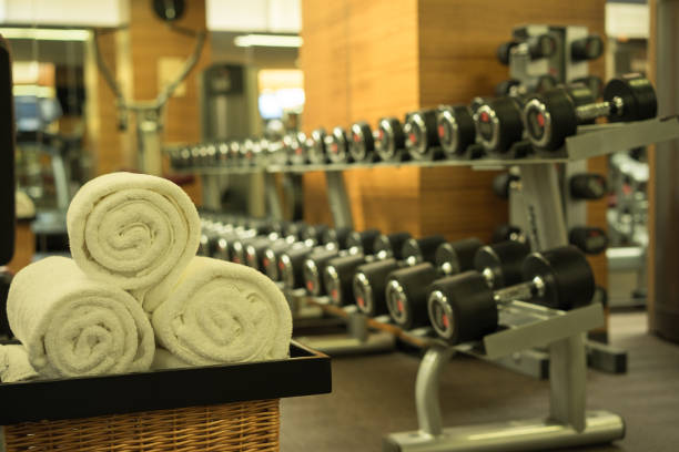 istock Fitness club in luxury hotel interior 842173362