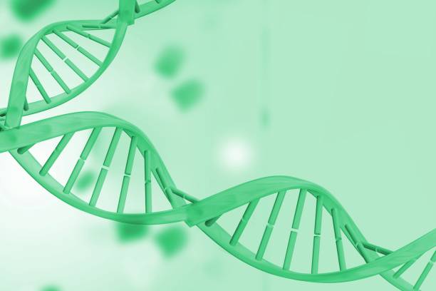 istock Medical background with green dna helix 842173852