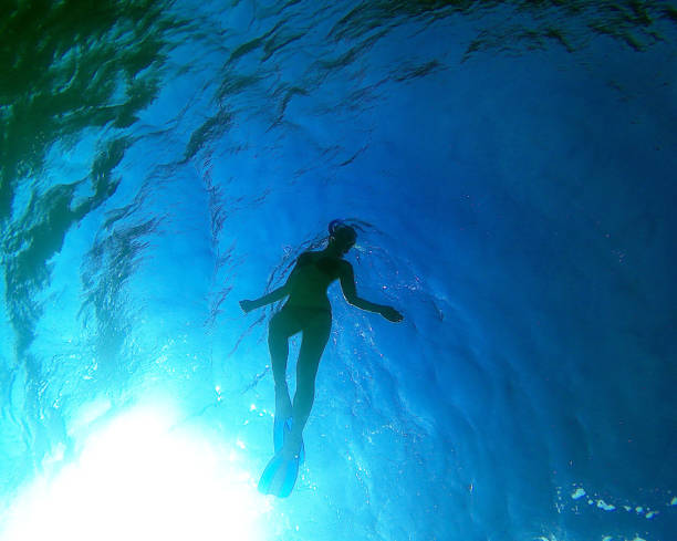 istock Snorkeling with an underwater flight 842174056