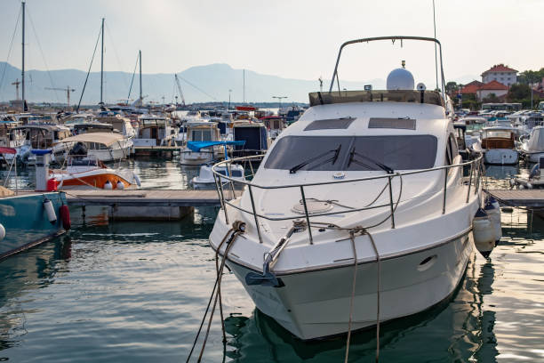 istock Pier with boats in harbor Trogir, Croatia 842187790