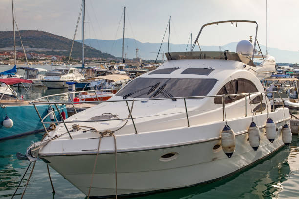 istock Pier with boats in harbor Trogir, Croatia 842187836