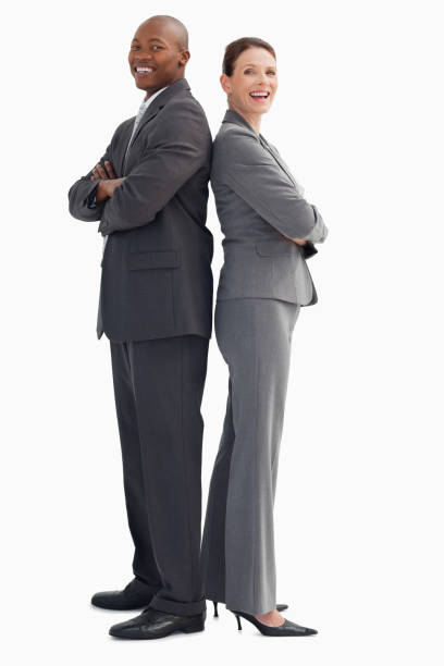 istock Smiling business people with their hands crossed 842196028