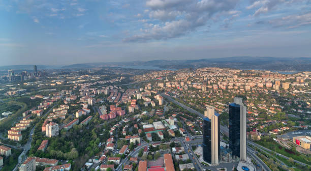 istock Istanbul city view from Istanbul Sapphire skyscraper overlooking the Bosphorus before sunset, Istanbul, Turkey 842196816