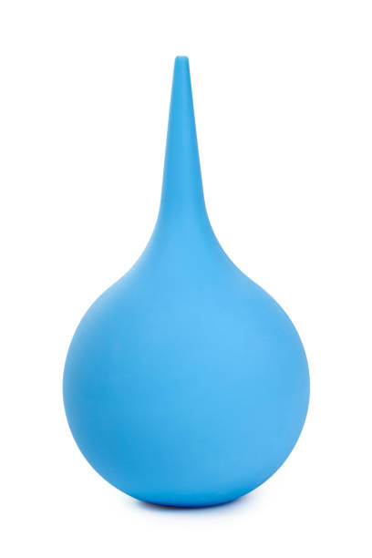 istock blue enema ot syringe bulb. Isolated on white background 842202528