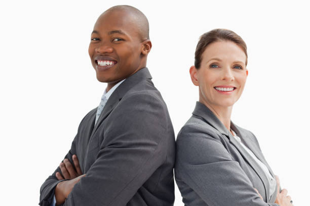 istock Smiling businessman and a woman 842202802