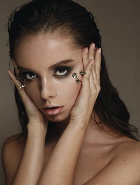 istock Beautiful woman face close up studio 842206938