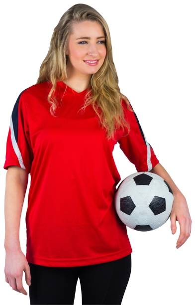istock Pretty football fan in red 842209196