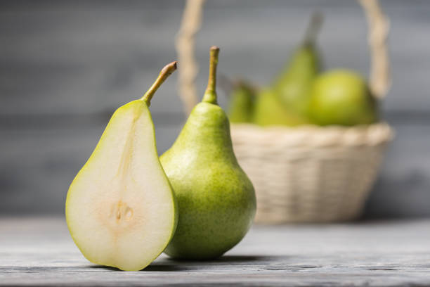 istock Close up of ripe pears over defocused background 842213934