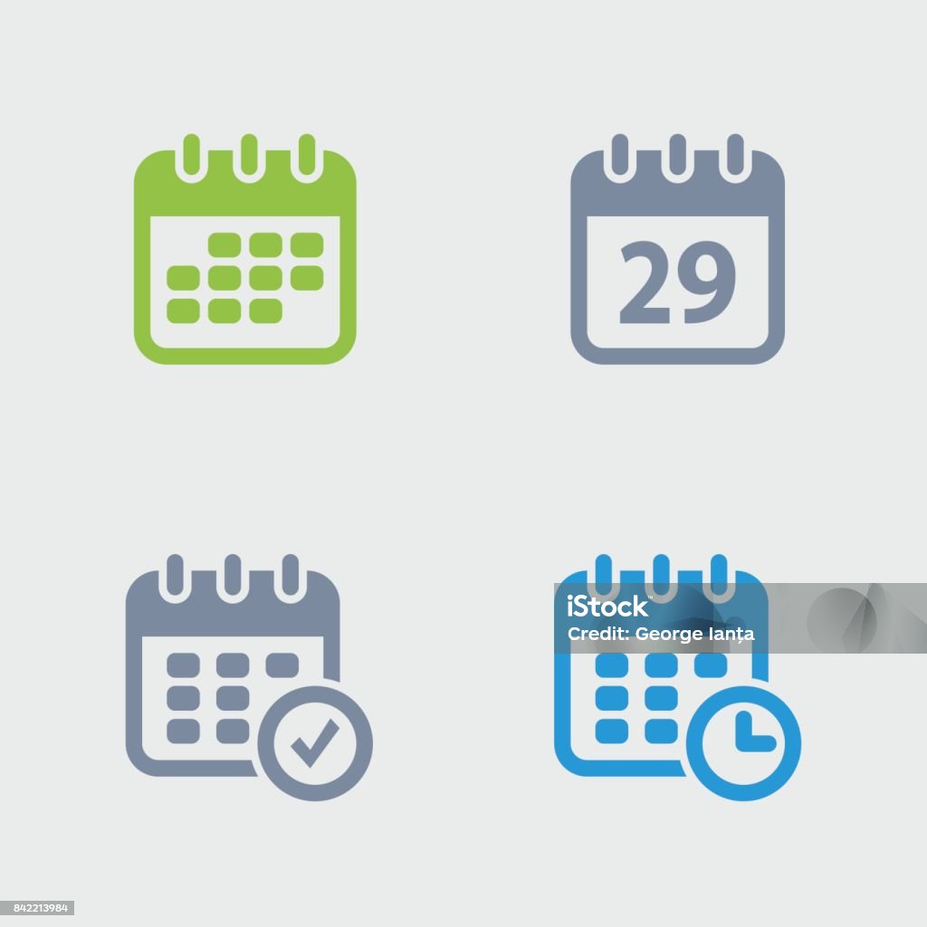 Calendarios - iconos de granito - arte vectorial de Calendario libre de derechos