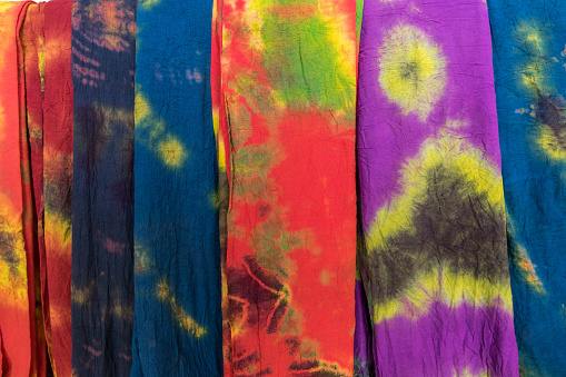 Vibrant colored fabric as seen at the local markets in China