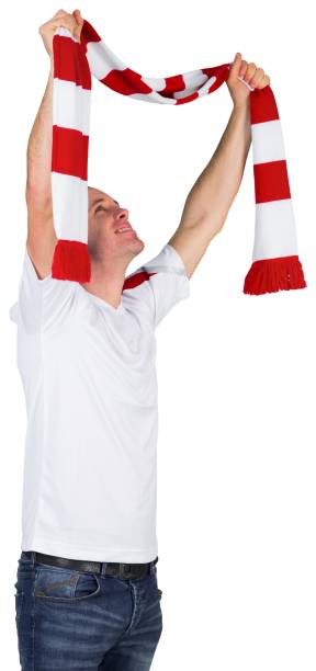 istock Cheering football fan in white 842217730