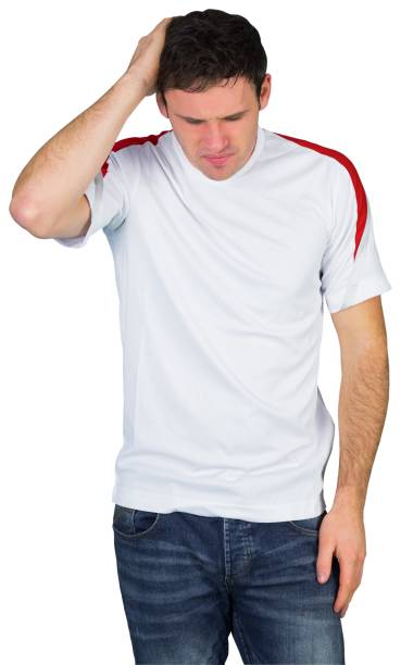 istock Disappointed football fan in white 842220018