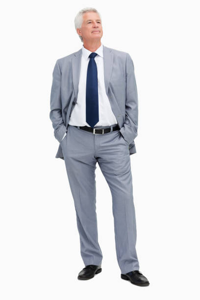 istock Man in a suit with hands in the pockets 842224282