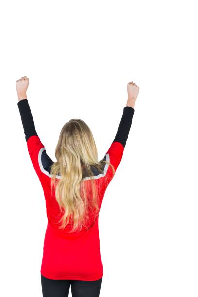 istock Cheering football fan in red 842235368