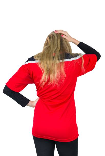 istock Disappointed football fan in red 842235374