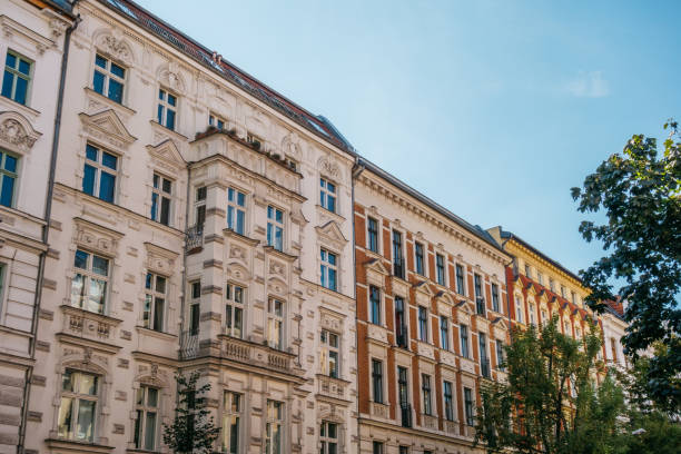 istock buildings with beautiful facade and clear sky 842237870