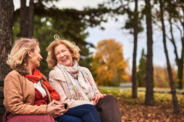 istock Two senoir woman at the park 842238104