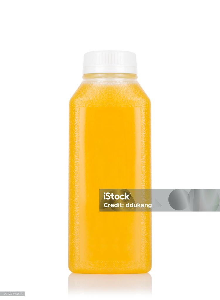 One bottle orange juice with white background Healthy eating, Orange, Juice, Food and drink, Single bottle orange juice Bottle Stock Photo