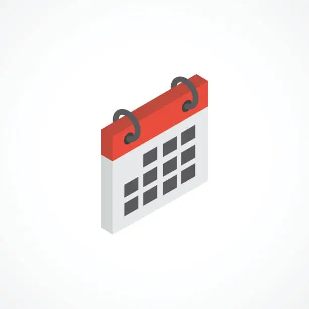 Vector illustration of Calendar isometric icon 3d vector illustration