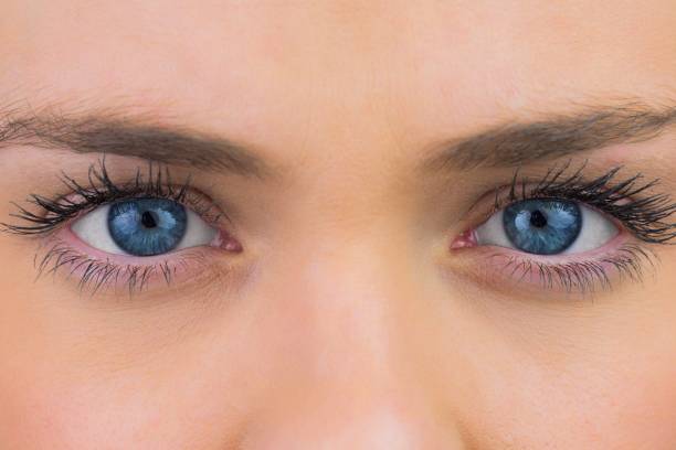 istock Close up of female blue eyes 842253762