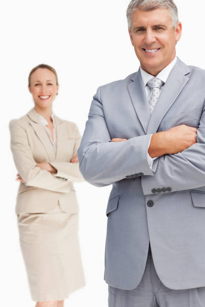 istock Cheerful business people with folded arms 842266612