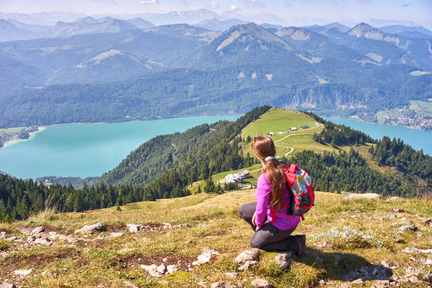 istock Woman with backpack in mountains 842272758