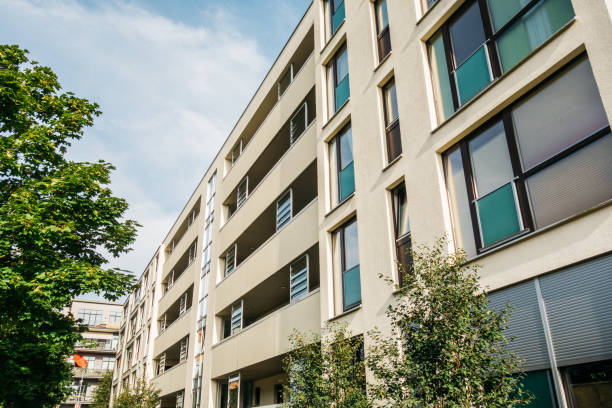 istock apartment building with big balcony 842274276