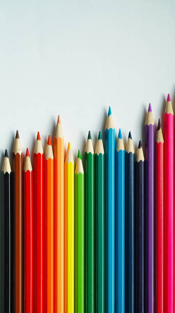 istock Color pencils isolated on white background. Close up view 842276634