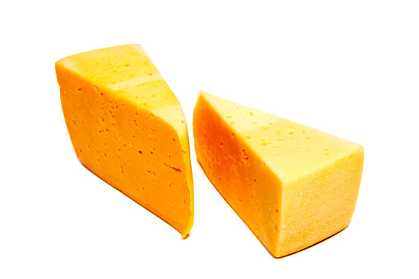 istock Cheese block isolated on white background cutout 842289656