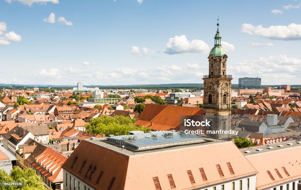 Luftaufnahme über der Stadt Erlangen - Lizenzfrei Erlangen Stock-Foto