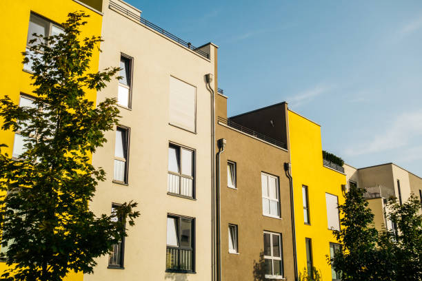 istock modern townhouses in berlin with low colors 842296386