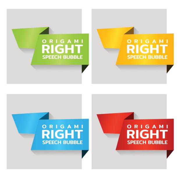 Origami paper banners for side tag. Price tag template for catalog. Color stickers for shop. Vector Origami paper banners for side tag. Price tag template for catalog. Color stickers for shop. Vector illustration page number design stock illustrations