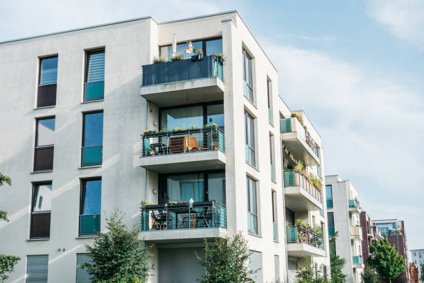 istock modern apartment houses with steel balcony 842308210