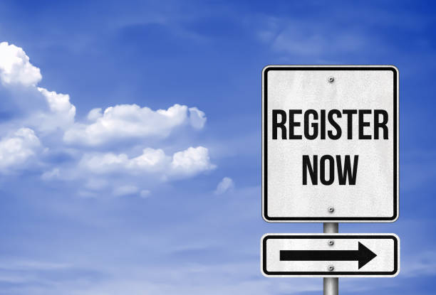 istock Register Now - Road sign information 842311128