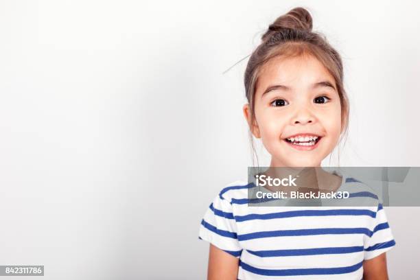 Happy Small Girl Stock Photo - Download Image Now - Smiling, Happiness, Portrait