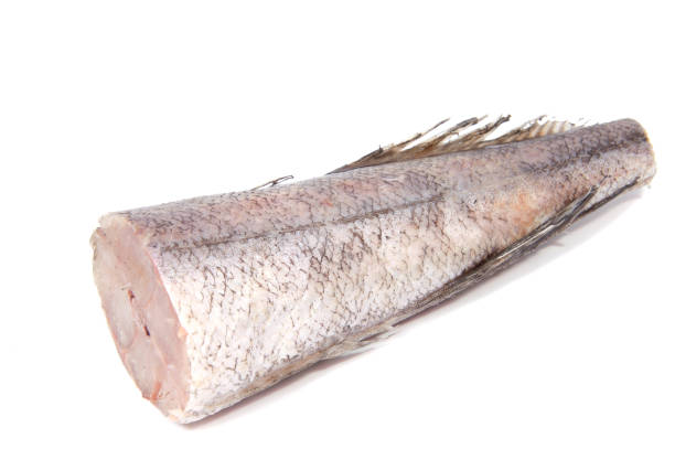 istock Steaks frozen fish isolated on white background 842312214