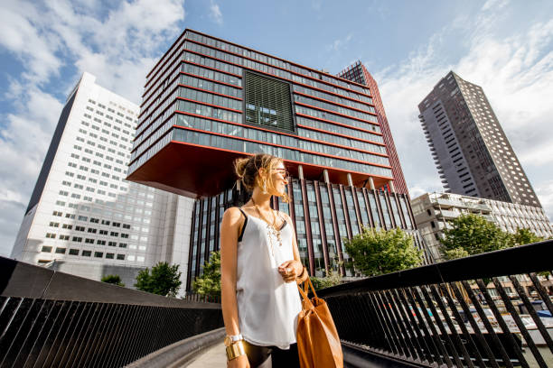 istock Woman in Rotterdam city 842312938