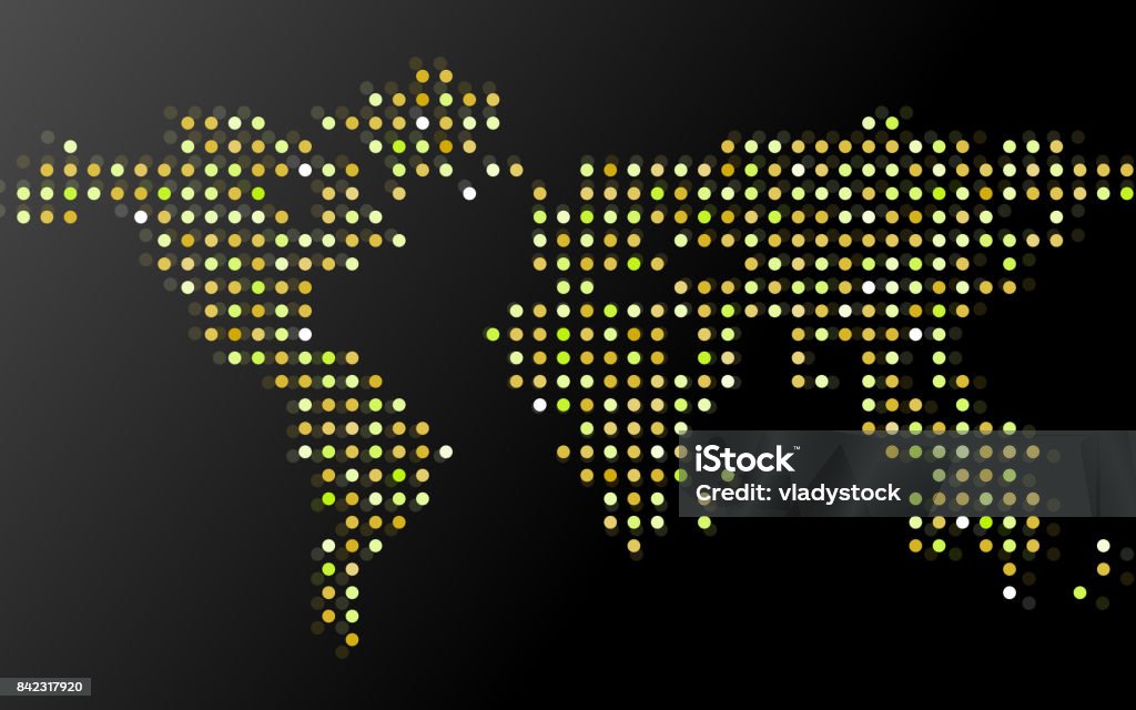 Map Abstract Dots Abstract World Map Of Dots Stock Illustration - Download Image Now ...