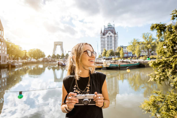 istock Woman traveling in Rotterdam 842318472