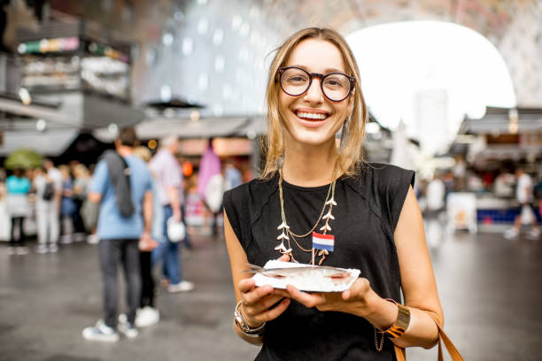 Woman with dutch herring