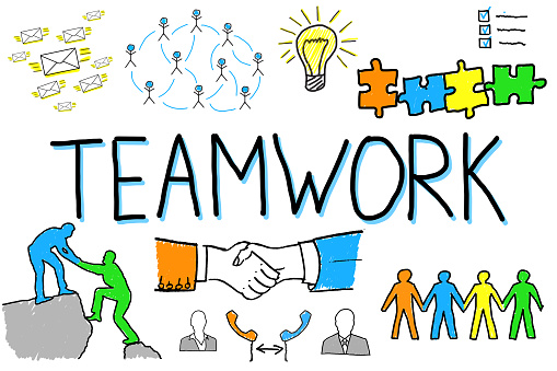 Illustrative Diagram Of Teamwork Concept On White Background
