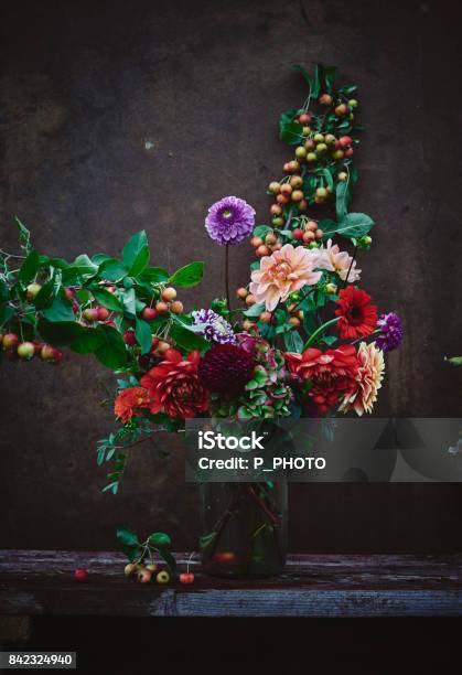 Summer Flowers In A Vase Stock Photo - Download Image Now - Flower, Apple - Fruit, Apricot