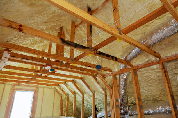istock Inside wall insulation in wooden house, building under construction 842325044
