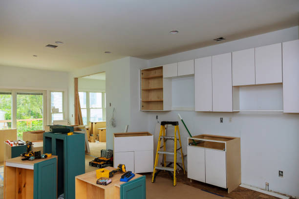 istock Interior design construction of a kitchen with cooker extractor 842325136